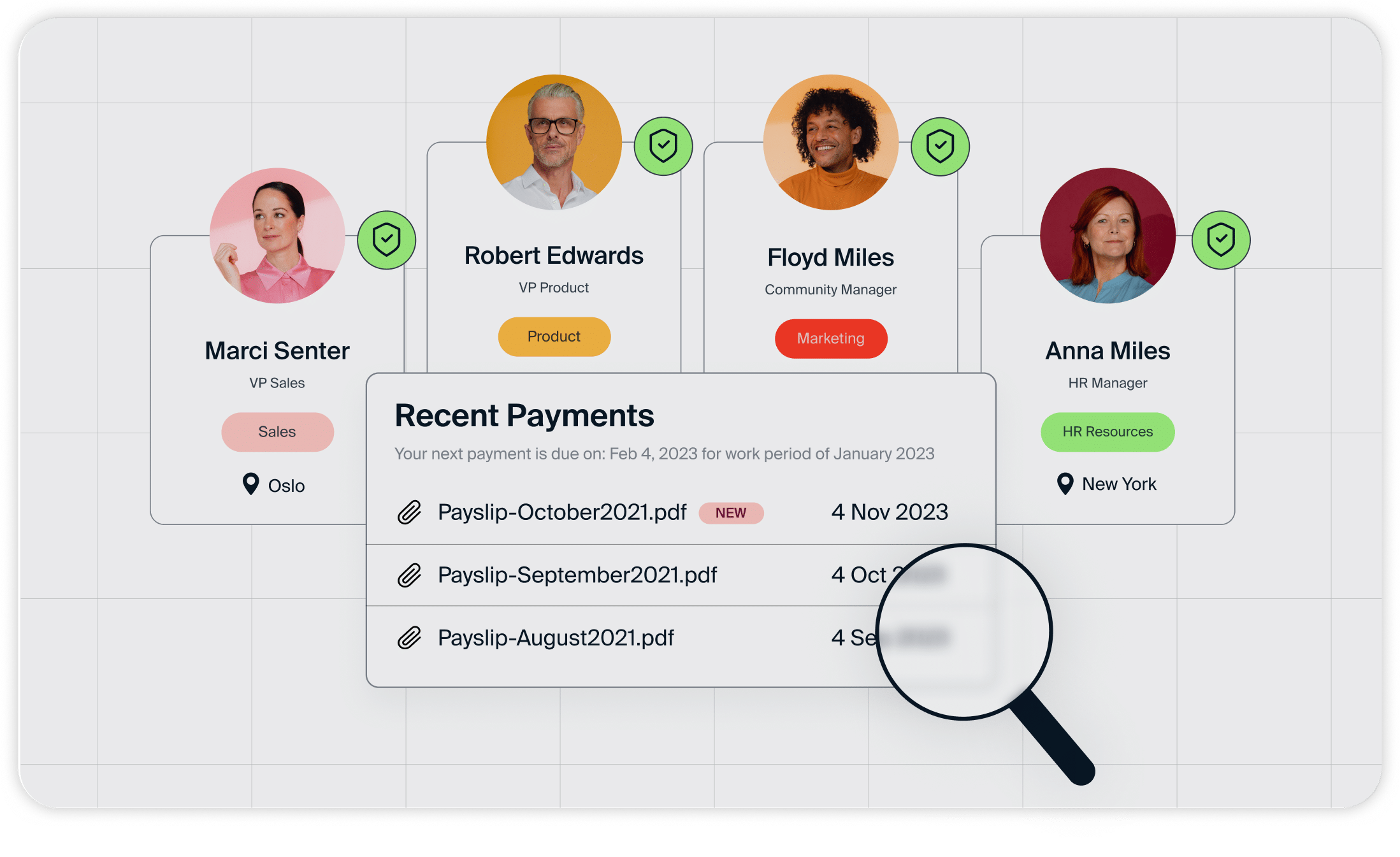 Payslip and people